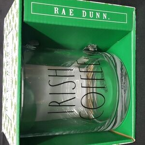 Rae Dunn by Enchante NWT Clear Glass "IRISH COFFEE" 18 oz. Mug
